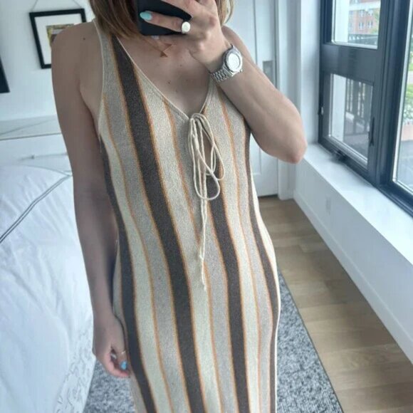 Zara Rustic Stripe Midi Dress - Picture 4 of 11
